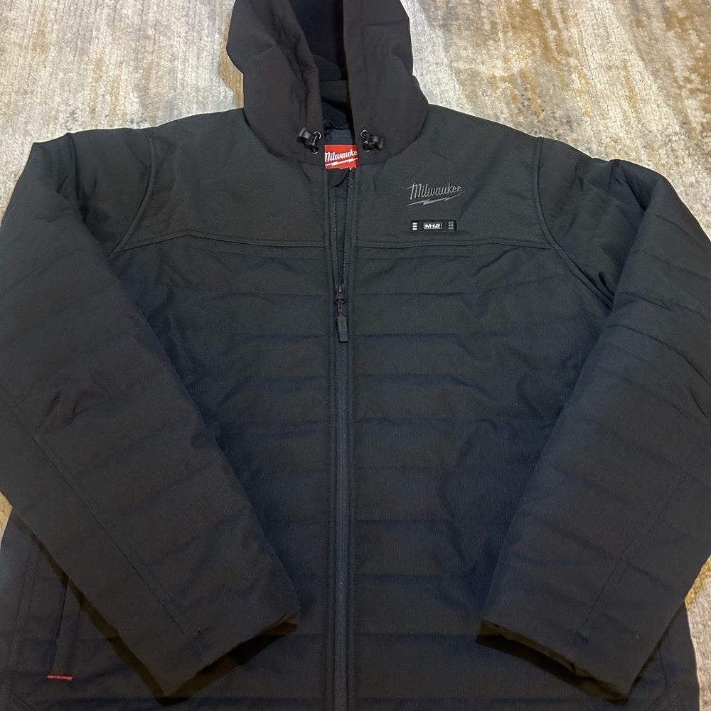 Black Milwaukee Heated Gear Jacket. Price includes 2 batteries and charger!